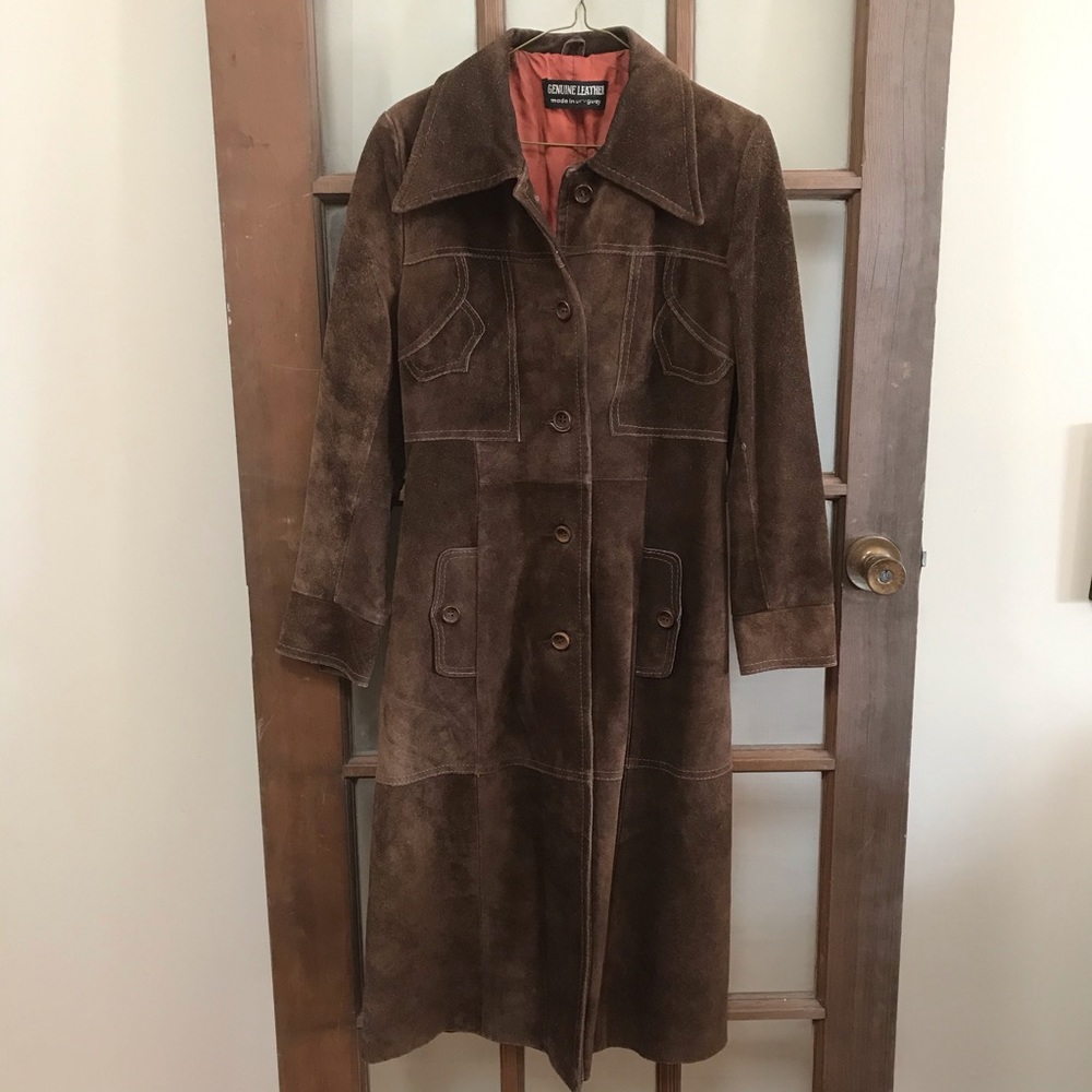 Vintage 70s Leather Trench Coat
